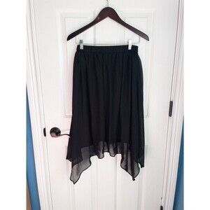 D-Signed Disney Girls Asymmetrical Black Sheer Skirt size XL